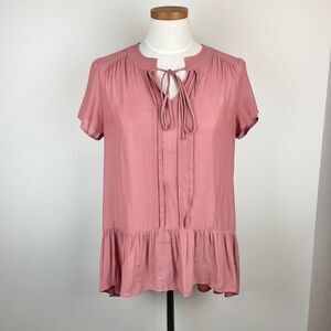 Ro & De Front Tie Blouse